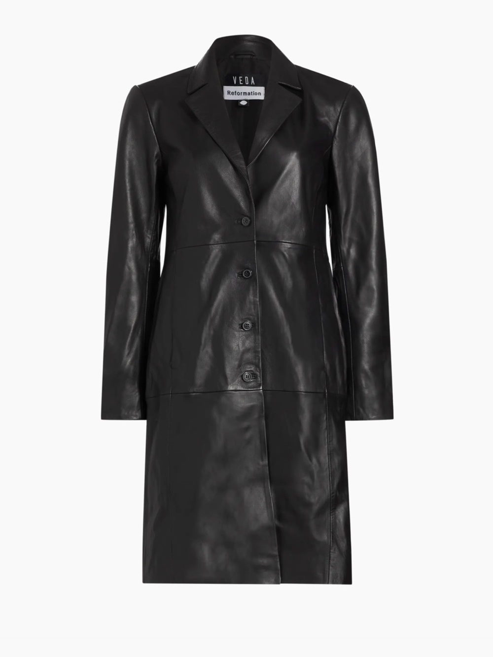 Reformation Veda Crosby Leather Longline Blazer - Black